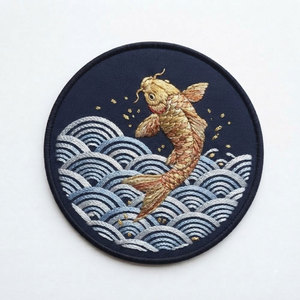 New Arrival Custom Embroidery Eco-Friendly Lightweight <b>Round</b> Sew-On <b>Canvas</b> Fabric Patch OEM Clothing Jackets Hats Bags Uniforms - Product Image 1
