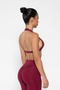 Soutien-gorge de sport de yoga léger et personnalisé de haute qualité pour femmes Coussinets amovibles à soutien élevé Vêtements de sport sans couture en spandex/nylon OEM/ODM - Product Image 6