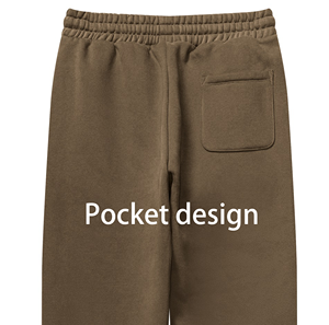 Conjunto básico de pantalones de chándal de algodón 100% de peso pesado para hombre, conjunto de Sudadera con capucha con estampado de invierno de lana tejida informal de alta calidad - Product Image 2