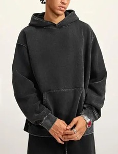 Ropa de calle personalizada, sudaderas con capucha desgastadas con lavado ácido, pantalones de chándal acampanados apilados Unisex, sudadera con cremallera - Product Image 2