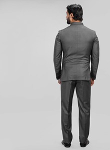 La Scoot, traje básico Formal de 2 piezas con cuello levantado para hombre, poliéster sólido, viscosa, longitud larga, ajuste Regular, transpirable - Product Image 4