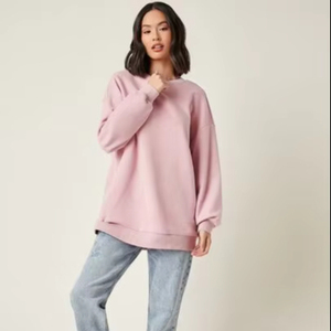 Sudaderas de invierno versátiles europeas americanas para mujer, camisetas gruesas de manga larga, cuello redondo, Frente lavado con ácido, 2025 - Product Image 1