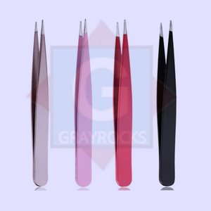 Juego de 4 pinzas puntiagudas para cejas de precisión de acero inoxidable con logotipo personalizado, pinzas de extensión de alta calidad - Product Image 1