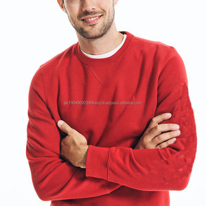 Brand New Oversized Men's <b>Hoodie</b> and Sweatshirt <b>Red</b> Crew Neck Vintage Classic Fit Hot Sale Plus Size Vintage Plain Sweatshirt - Product Image 2