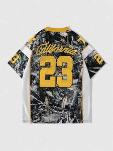 Camiseta corta de fútbol americano de camuflaje de estilo Vintage para hombre, Camiseta corta de estilo callejero Retro personalizable, la mejor venta al por mayor, novedad de 2025 - Product Image 2