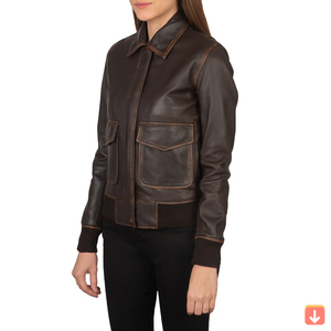 Venta al por mayor señoras chaqueta de cuero de oveja auténtica señoras recortada estilo bombardero moda Primavera chaqueta de cuero auténtico mujeres OEM - Product Image 5