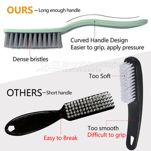 Brosse de nettoyage d'ongles classique de bonne qualité, poils en nylon, manche en plastique, design compact, poils flexibles, manipulation confortable - Product Image 2