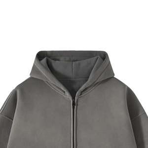 Servicio OEM Sudadera con capucha de invierno Lavado ácido Impresión digital Transpirable Ecológico Cremallera Estilo casual Cuello con capucha Color sólido - Product Image 3