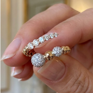 Bague en or rose massif 18 carats avec diamant véritable taille brillant, style classique, pour mariage, anniversaire, fête, bijoux fins, vente en gros - Product Image 1