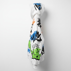 Sudadera con Capucha de Forro Polar para Mujer, Personalizada, de Invierno, 500 g/m², Poliéster/Algodón, Estampado de Grafiti, Estilo Urbano, Talla Grande - Product Image 4