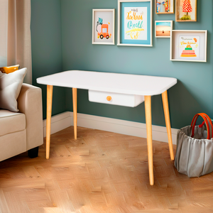 Mayoristas en línea niños muebles lindo mini rectangular blanco de madera y MDF mesa de madera para niños para edades 6-10 - Product Image 4