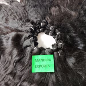 100% Cuticle Aligned Machine Double Weft Wavy Virgin Color <b>Black</b> Natural Bundles Temple Human Indian <b>Hair</b> <b>Extensions</b> - Product Image 4