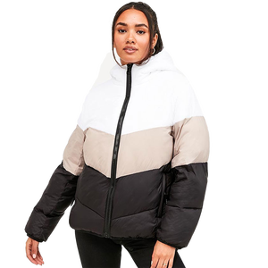 Veste matelassée imperméable en tricot entièrement personnalisée, neuve, pour femmes, respirante, à capuche, hiver, 100% polyester, service OEM, nylon - Product Image 1