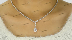 สร้อยคอเงินทรงหยดน้ำ ดีไซน์หรูหรา ประดับเพชรโมอิสซาไนต์ สร้อยคอเจ้าสาวสุดหรู สำหรับงานปาร์ตี้ ของขวัญสำหรับผู้หญิง - Product Image 2