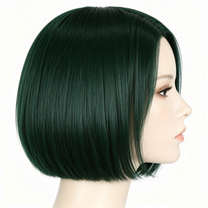 Dark Green Middle Part Bob <b>Wig</b> Human Hair <b>Lace</b> <b>Front</b> <b>Wig</b> for Women Straight Short Bob <b>Wig</b> Dark Green Human Hair <b>Wig</b> Daily Par - Product Image 2