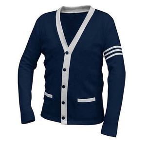 Vestes de sport en tricot pour étudiants universitaires personnalisées, cardigans en tricot vierges, pulls vintage pour collège - Product Image 1