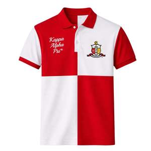 Polo Kappa Alpha Psi à blocs de couleur, taille réelle, mélange de coton de qualité supérieure, broderie de lettres grecques, vêtements de fraternité - Product Image 4