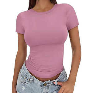 Hauts d'entraînement à manches courtes pour femmes T-shirts athlétiques coupe ample T-shirts pour femmes - Product Image 4