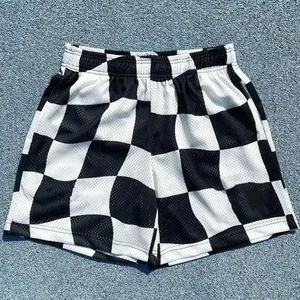 Short de basket-ball d'été pour hommes nouveau noir blanc bloc de couleur séchage rapide 100% coton décontracté velours côtelé approvisionnement OEM - Product Image 5