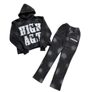 DTG DTF ชุดวอร์มแฟชั่นสำหรับผู้ชายชุดออกกำลังกายทรงสลิมฟิตชุดออกกำลังกาย2025สไตล์สตรีทพร้อมโลโก้แบบกำหนดเอง - Product Image 3