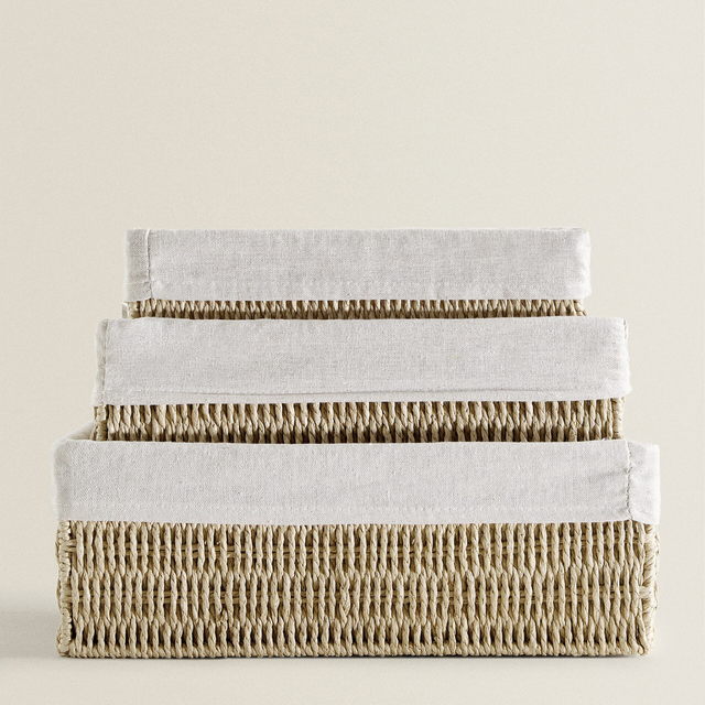 VietNam Household Decor Seagrass Laundry Baskets Woven Natural Seagrass Storage Baskets with Lids for Clothes