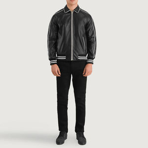 Chaqueta de cuero personalizada de alta calidad al por mayor para hombre, chaqueta sólida con cremallera, gran aislamiento, ropa de abrigo informal de moda de invierno - Product Image 6