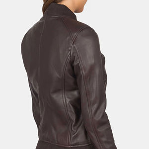 Última llegada chaqueta de cuero de moda para mujer nuevo diseño para mujer cálido invierno cremallera Casual cuero bombardero chaquetas mujeres - Product Image 4