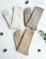 Chaussettes d'hiver chaudes et épaisses en laine, alpaga et nylon pour femmes, motif floral tie-dye, tricotées côtelées, thermiques, douces et respirantes, vente en gros