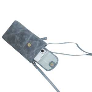 Bolso cruzado de teléfono de cuero genuino Vintage de alta calidad envejecido aspecto resistente abierto bohemio directo proveedor indio - Product Image 2