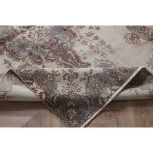 พรมวินเทจ ขนาด 5x8.7 ฟุต พรมสีเทาแบบปะติดปะต่อ ทำจากขนสัตว์ - Product Image 5