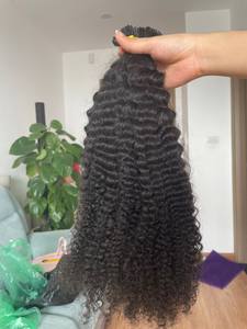 Vietnamien 1B noir crépus bouclés I pointe Extensions de cheveux pour les femmes cheveux frontaux bruts surbrillance couleur add-ons extensions de cheveux humains - Product Image 3