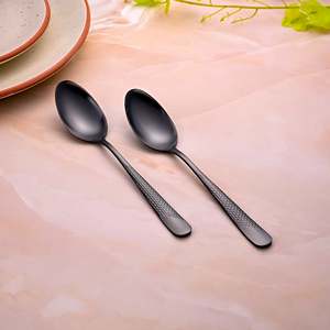 Juego de 2 Cucharas de Acero Inoxidable Color Negro Ónix con Acabado Espejo para Fiestas - Product Image 5