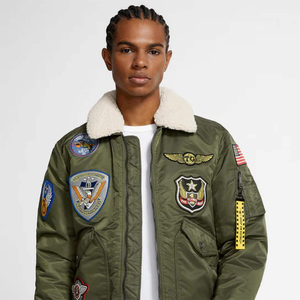 Chaqueta Bomber Aviador Reversible Unisex Personalizada OEM, Chaqueta de Vuelo Premium con Parches Bordados, Ecológica e Impermeable - Product Image 2