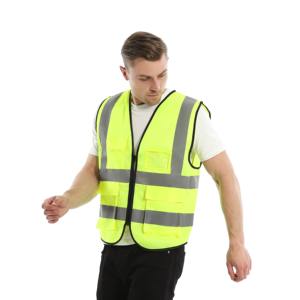 Chaleco de seguridad sin mangas de tela de malla transpirable más vendido para trabajos de construcción - Product Image 1