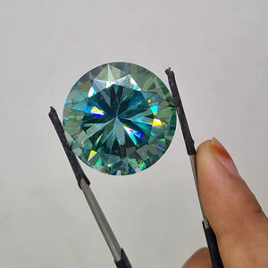 เพชรโมอิสซาไนต์ทรงกลมสีฟ้าอ่อนสำหรับทำเครื่องประดับ - Product Image 3