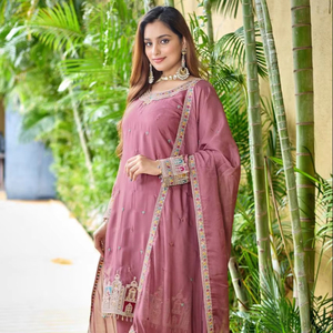 Yeni tasarımcı ağır Tebby organze ipek üst & Dupatta seti hint ve pakistan parti giymek bakmak zarif Launching başlatılması - Product Image 1