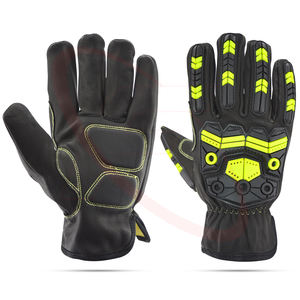 Gants de mécanicien de protection contre les chocs de sécurité antidérapants en cuir de chèvre TPR avec protection maximale dans le gant de conception de pouce Keystone - Product Image 1