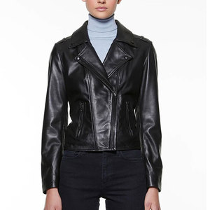 2025 Hot Selling High Quality Winter Women's Jacket <b>Black</b> Turn Collar Zipper PU Basic Print Design Plus Size Options - Product Image 4