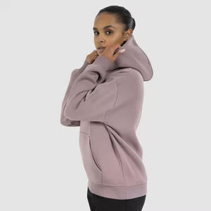 Femmes automne hiver surdimensionné polaire pull vêtements d'extérieur décontractés à capuche imprimé lavé Technique grande taille sweat à capuche uni - Product Image 3
