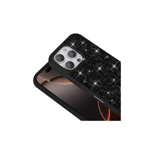 Étui de luxe antichoc en strass diamant noir pour 16 Pro Max, coque brillante en cristal étincelant, style inspiré Ins SAFA - Product Image 5