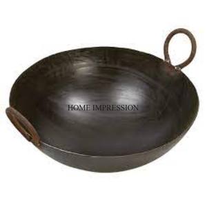 Juego de 2 Metal de calidad superior Kadhai Plata Brillante Pulido Interior Y Cobre Acabado antiguo Textura martillada Exterior - Product Image 4