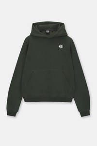Heavyweight Forest <b>Green</b> Oversized Streetwear Hoodie 500GSM <b>Fleece</b> Kangaroo Pocket Custom Logo Pullover Winter Sweatshirt - Product Image 5