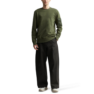 Vente en gros de sweatshirts unis avec impression de logo personnalisé pour hommes 100% coton surdimensionnés 400 g/m² sweatshirt unisexe à col rond tricoté - Product Image 5