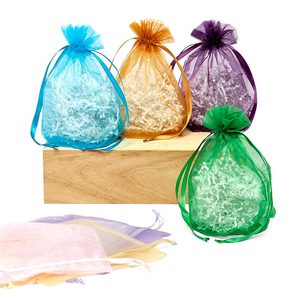 Round Wide Flat Bottom Organza Gift Bags - Product Image 1