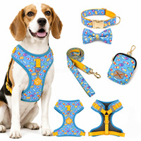 Ensemble Harnais et Plaque d'Identification pour Chien – Vente en Gros – Adorable, Respirant, en Polyester Imprimé, avec Bretelles Ajustables et Boucles