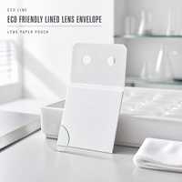 Enveloppe d'emballage personnalisée pour lentilles optiques, sac en papier couché pour verres de lunettes avec rembourrage en coton, écologique