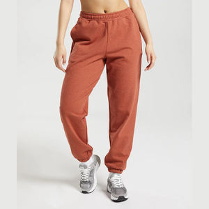 Conjunto de sudaderas con capucha informales para correr de lana de algodón pesado para mujer, pantalones deportivos de invierno de cintura alta con bolsillos, logotipo personalizado para primavera - Product Image 1