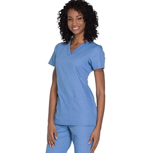 Customized Denim <b>Scrub</b> <b>Sets</b> for Women-Anti-Wrinkle Elastic Hospital Uniforms for Medical Professionals - Product Image 3