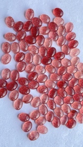 Natural <b>Strawberry</b> Quartz Oval Cabochon Gemstone 7X9 Flat Back Loose Gemstones - Product Image 4