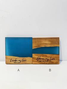 Exquisite Handmade <b>Wood</b> Resin Coasters with Marble Stone and Gold Leaf Inlay, Premium Drink Protection <b>Mats</b> & <b>Table</b> Pads - Product Image 3